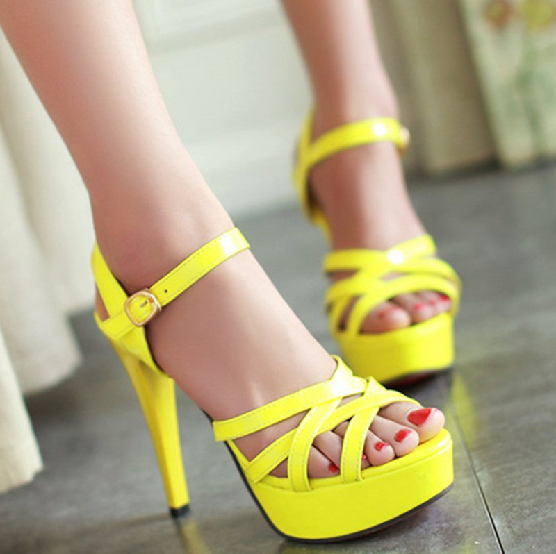 Open Toe Stilletto High Heels Platform Summer Women Ankl